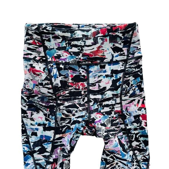 Lululemon Break Free Crop Size 4 Nulux 17" Culture Clash Starlight Black #W6AJQS - Picture 3 of 6